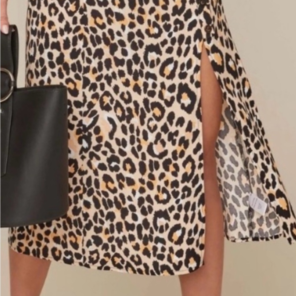 Leopard Print Midi Skirt